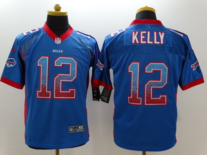 Men's Buffalo Bills Jim Kelly #12 Blue Jersey